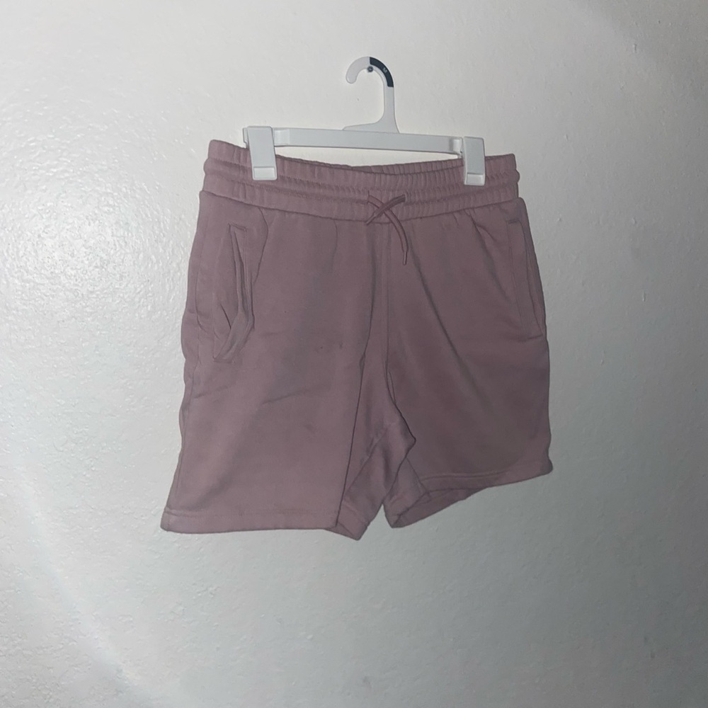 H&M pink sweat shorts stretch slim tight coupe regular fit skate y2k gym bottoms
